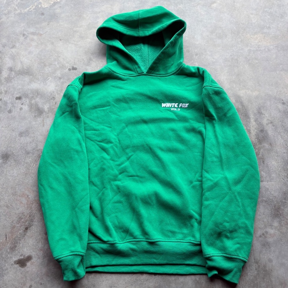 White fox green 3d print hoodie